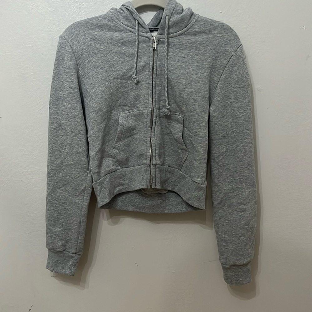 Gray cropped Brandy Melville sweatshirt